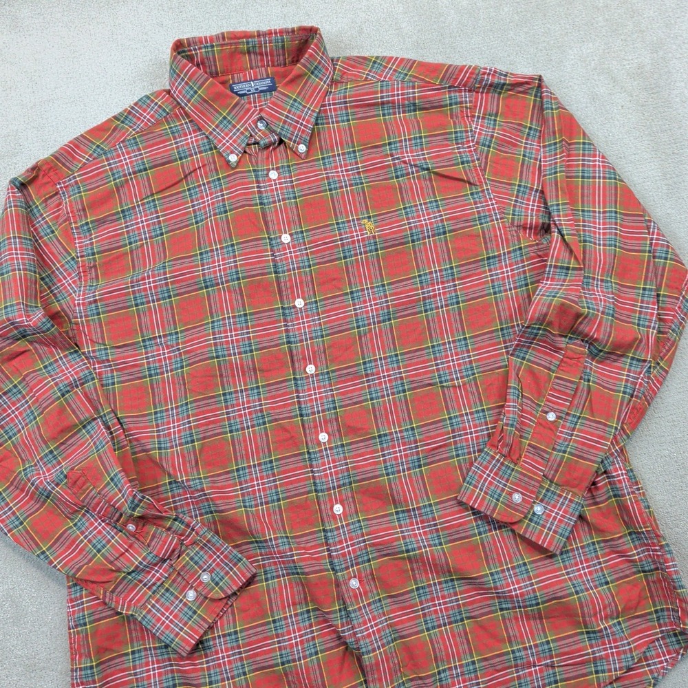 Southern Casanova XL Mens Plaid Shirt Red Tartan Button Down Southern Preppy LS